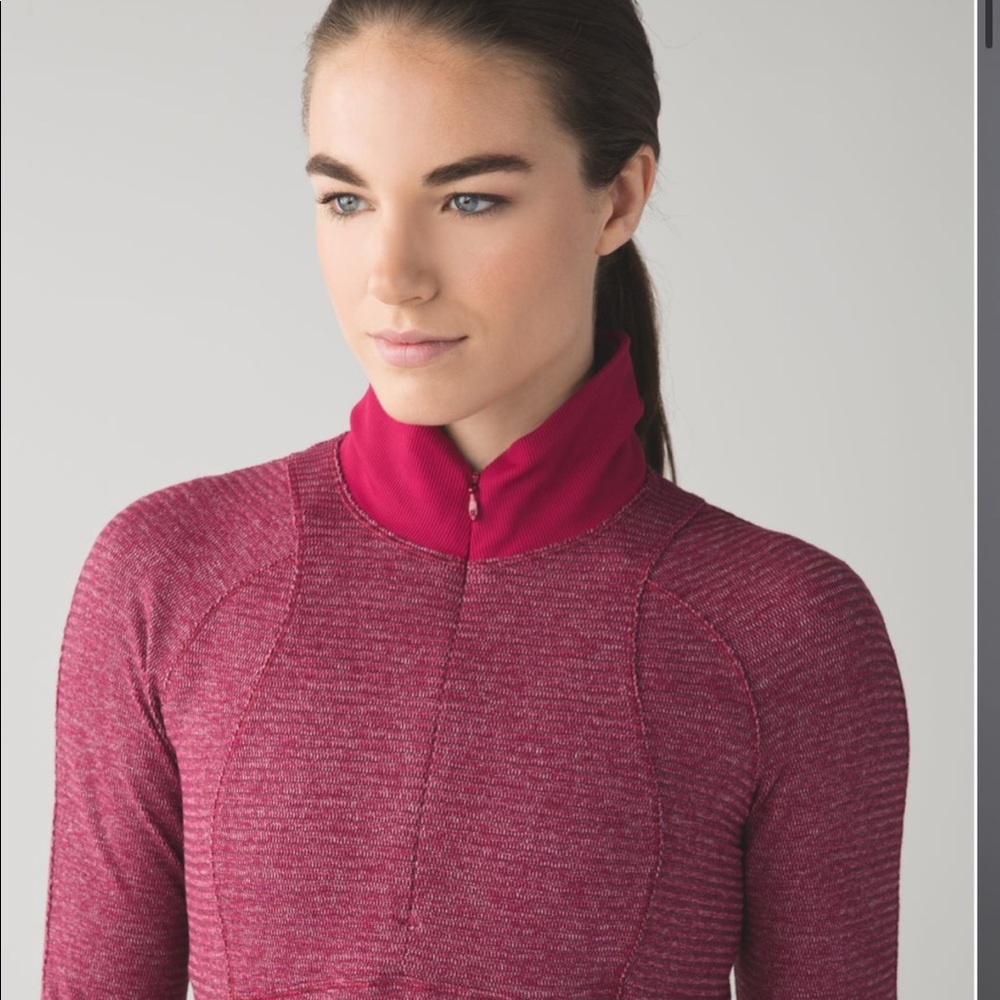 Lululemon Runderful 1/2 Zip pullover Berry Rumble - Picture 2 of 9